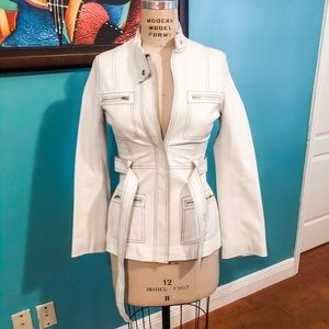 Arden B White leather jacket
